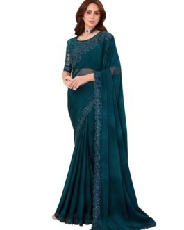 AKHILAM Women’s Pure Chiffon Embellished Saree With Unstitched Blouse (SNDLWOD1301_TFH_Parent)