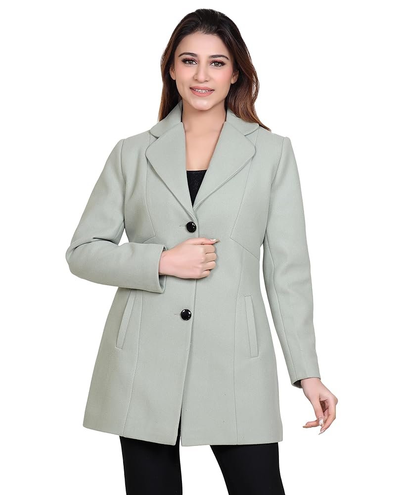 Comfy Sparrow Women’s Winter Wear Coat Regular Fit For Casual Wear | Collared Neck | Full Sleeve | Buttoned | Latest Stylish Coat Crafted With Comfort Fit