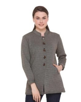 eWools Women’s Self Design Winter Wear Round Neck Woolen Cardigan (with Side Pockets)