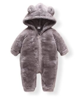 First Kick Unisex Baby Flannel Jumpsuit Classical Style Cosplay Clothes Bunting Outfits Snowsuit Hooded Romper Outwear