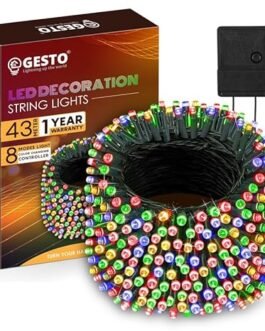 Gesto Multicolor Serial String Led Light with 8 Modes Changing Controller – Waterproof Serial Lights for Decoration Long | for Home,Diwali Decoration, Christmas,Patio Garden(43…