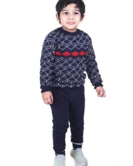 GTWO Full Sweater for Kids Boys and Girls Winter Wear Woolen Round Neck Pullover Sweater Pajami Set- Pack of 1