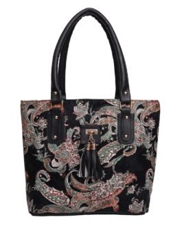 jsm fashion Women’s Handbag (BLACK PRINT_Black)