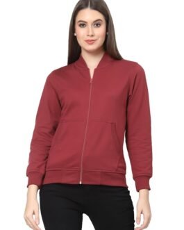 Kalt Women Full Sleeves Zipper Fleece Jacket