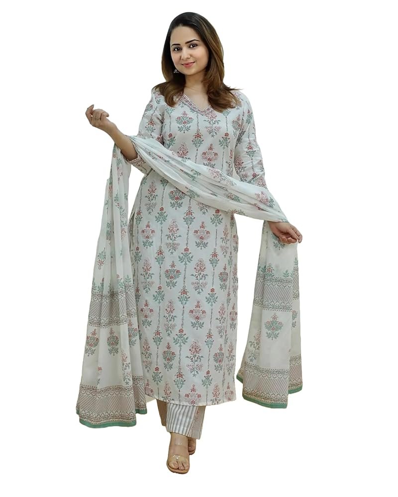 KLOSIA Women’s Viscose Kurta Set with Dapatta