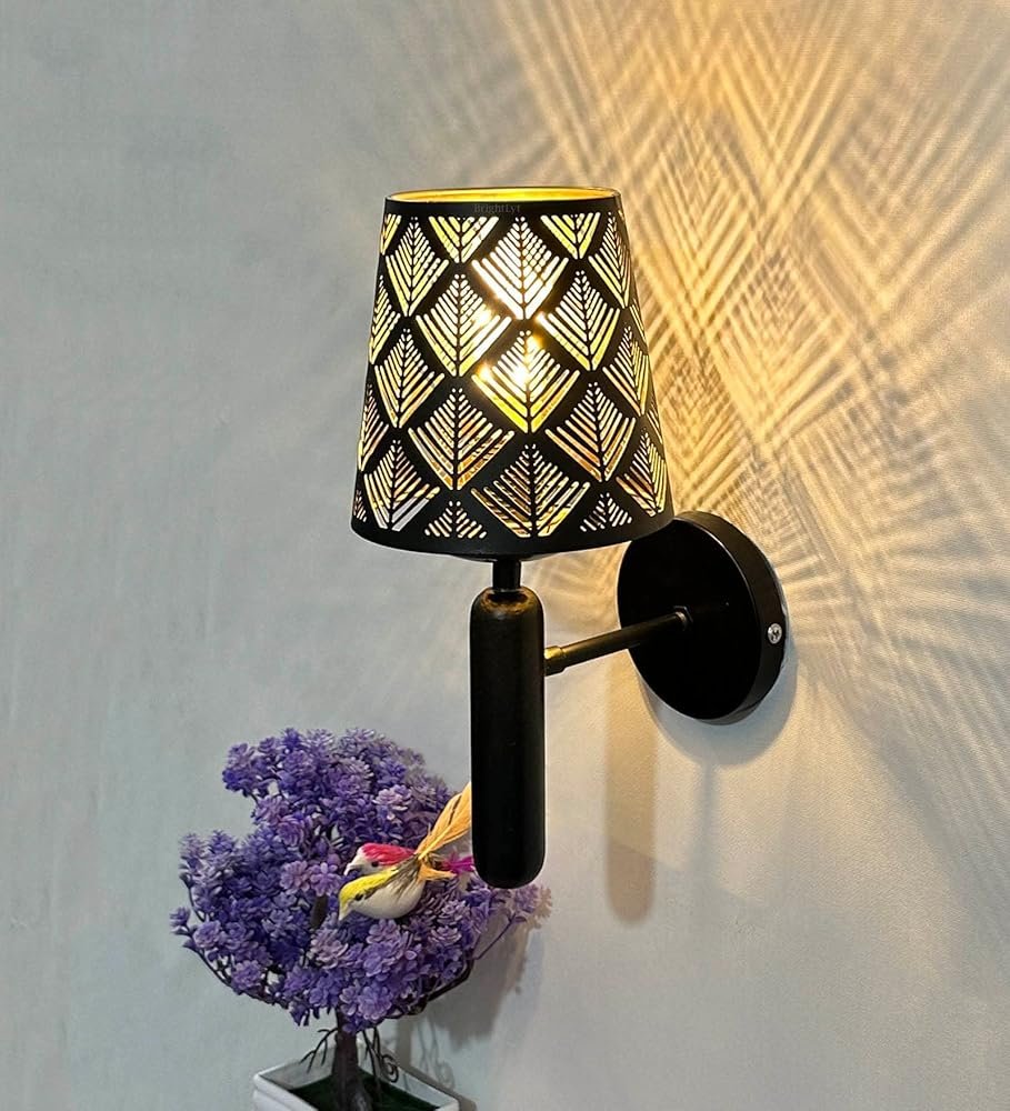 Lyse Decor Decorative Wall Hanging Light for Living Room, Wall Lamp Sconce for Home Decoration (Black Shade)