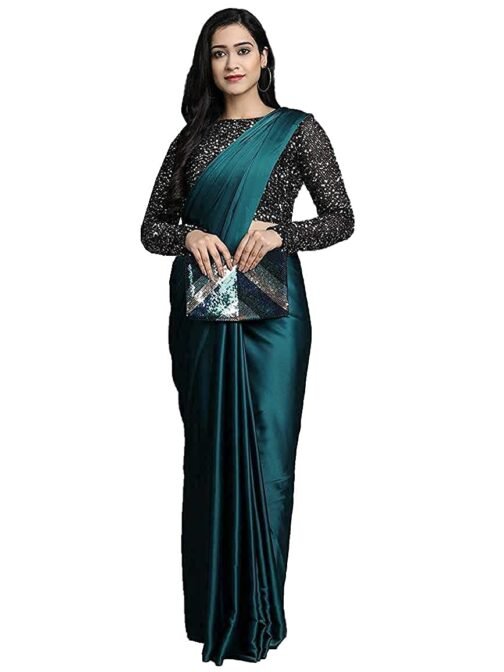 Nena Fashion Women's Silk Plain Saree with Blouse Piece