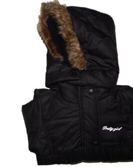 PEPONI Baby Girls Boys Winter Warm Jacket Hooded Snowsuit Windproof Coat Outerwear Soft Fur Hoodies FBA(2 Years 3 Years) Black