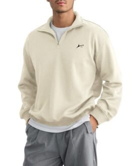 PROSHARX Quarter Zip ZipFlex Solid Sweatshirt for Men | Warm Fleece Zip Up Sweatshirt Hoodie