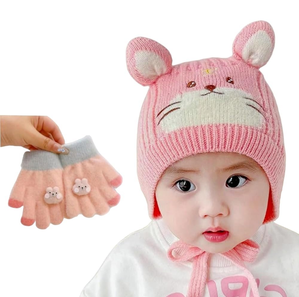 REFFER Baby Winter caps Unisex Beanie fit for 6 Months to 3 Years Old Toddler Baby Winter Caps for Kids Boy’s and Girl’s Free Size