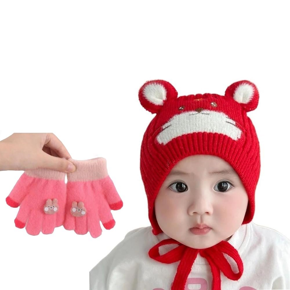 REFFER Baby Winter caps Unisex Beanie fit for 6 Months to 3 Years Old Toddler Baby Winter Caps for Kids Boy’s and Girl’s Free Size