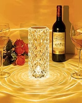 REFULGIX Crystal Lamp,16 Color Changing Rose Crystal Diamond LED Table Lamp,USB Rechargeable Touch Bedside Lamp Night Light with Remote Control, for Bedroom Living Room Party…