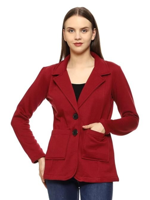 ROARERS Women's Poly Fleece Collar Nack Winter Western Solid Regular Coat For Ladies & Girls