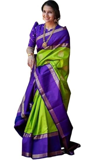 ZECVA Women’s Kanjivaram Banarasi Traditional Silk South Indian Style Saree With Un-stitched Blouse Piece